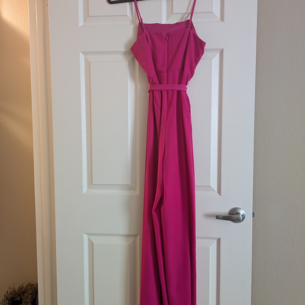 Pink Spaghetti Strap Jumpsuit